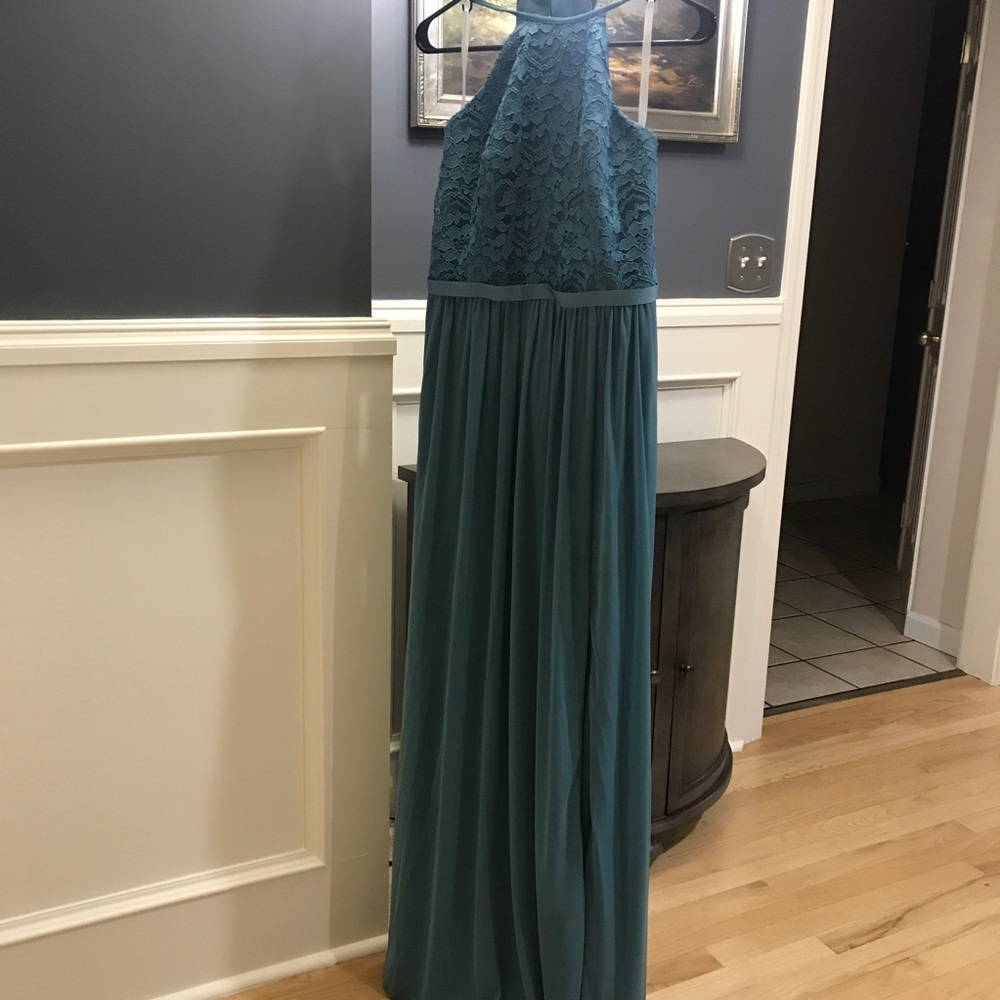 David’s Bridal Blue Bridesmaid Dress